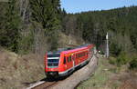 612 108-0 als RE 22311 (Rottweil-Neustadt(Schwarzw)) bei Rötenbach 12.4.17