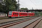 Einfahrt am 12.08.2016 von 612 579 als RB (Wangen (Allgäu) - Lindau Hbf) in den Endbahnhof.