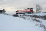 612 641 mit dem RE 5286 von Hof Hbf nach Nürnberg Hbf bei Waldershof, 04.01.2017