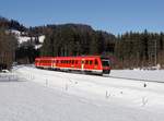 Der 612 057 als RE am 24.12.2017 unterwegs bei Oberstdorf.