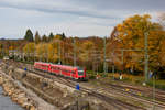 612 124 und 075 auf dem Bahndamm Lindau. 30.10.20