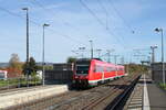 DB 612 531 als RE 3958 von Jena-Göschwitz nach Erfurt Hbf, am 27.10.2022 in Vieselbach.