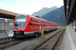 In Oberstdorf steht am 14.8.2009 der 612 585 vom Betriebshof Kempten und wartet auf Ausfahrt.