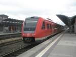 Hier 612 562 als RE 3048 von Hof Hbf. nach Saalfeld(Saale), dieser Triebzug stand am 18.8.2010 in Hof Hbf.