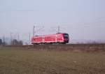 Ein 612er ist am 5. Mrz 2011 als RB nach Bamberg bei Kronach unterwegs.