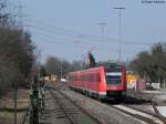 08.03.2011: 612 *** und 612 137 verlassen als RE 3858 (Karlsruhe-Mainz) den Bahnhof Philippsburg (Baden)