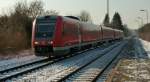 612 118 und 612 137 sind als RE 3 Saarbrcken - Mainz am 01.01.2012 in Hoppstedten (Nahe)