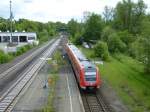 612 114 durchfährt hier am 21.Mai 2013 im Bahnhof von Oberkotzau.