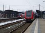 612 558 steht hier rechts als IRE nach Dresden bereit, während 612 594 auf die Ausfahrt nach Lichtenfels wartet.
Hof Hauptbahnhof, 22.03.2013.