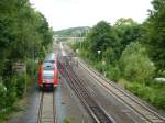 612 487 fährt hier als RE Hof-Würzburg in Oberkotzau, 30.Juni 2013.