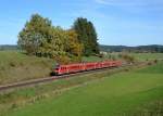 612 085 und ein weiterer 612er als RE nach Lindau / Oberstdorf am 19.10.2013 bei Grwangs.