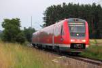 612 594 DB Regio bei Ebersdorf am 04.07.2012.