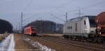 Die Raildox 76er trifft dann direkt einen 612er bei Ahrensdorf, welcher gerade von Hennigsdorf nach Erfurt unterwegs ist. 01.02.14