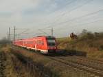 RE 3 nach Dresden als 612 Doppel, aufgenommen in Schönberg bei Plauen am 17.03.2015.