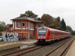 612 011 und 612 014 machen sich am 24.09.2014 in Derneburg auf den Weg nach Hannover. Der Laufweg der Wackelzüge ist seit dem Fahrplanwechsel 2014/15 auf Halle-Goslar verkürzt, so dass man in Goslar umsteigen muss und VT612 gar nicht mehr in Derneburg vorbeikommen.