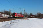 612 031-5 kommt am 28.01.2017 als RE 3660 (Glauchau (Sachs) - Göttingen) nahe dem Ortsteil Glauchau Schönbörnchen vorbei gefahren.