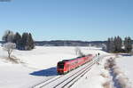 612 075-2  Oberstdorf  und 612 059-5  als RE 3286/RE 3386 (Augsburg Hbf-Lindau Hbf/Oberstdorf) bei Görwangs 22.1.17