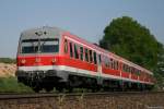 614 035/036 verlsst den Haltepunkt Reichenschwand und setzt seine Fahrt nach Nrnberg Hbf fort.