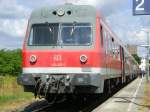 Der 614 013-1 wartet am 20.07.2008 um 10:50 Uhr in Markt Erlbach auf die Rckfahrt nach Frth HBF. Die knapp 45 Minuten Aufenthalt nutzten wir fr einen kleinen Rundgang durch den Ort. Wirklich viel gibt es dort aber nicht zu sehen. 