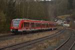 620 004 am Trennungsbahnhof Osberghausen, wo die Wiehltalbahn von der Aggertalbahn abzweigt. 1.3.2017