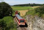 VT 43 der HzL mit einem Fotozug bei Kohlstetten 18.8.11