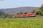 628 688-3 und 628 251-0 als RE 23383 (Aschaffenburg Hbf-Crailsheim) bei Collenberg 30.4.17
