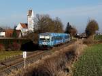 Der 628 423 als RB nach Neufahrn Niederbayern am 26.12.2017 unterwegs bei Oberlindhart.