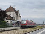 628 902/629 002 steht im Juni 2018 im Bahnhof Ulm-Söflingen als RB Langenau(Württ) -> Ehingen(Donau).