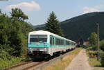 628 436-7/628 526-5 und 628 486-2/628 673-5 als RE 4388 (Crailsheim-Aschaffenburg Hbf) bei Kirschfurt 24.7.18