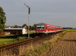 Die 628 556 und der 628 612 als REX nach Braunau am 03.08.2018 unterwegs bei Mauerkirchen.