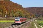 629 005-7 als RB 22368 (Rammingen(Württ)-Ehingen(Donau)) bei Schelklingen 16.10.18