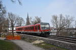 Aufgrund der Südbahn-Baustelle verkehren nun stündlich ein zusätzlicher RE Ulm Hbf -> Biberach(Riß) dieser z.t. auch mit 628 verkehrt, hier verlässt der ex Haltinger 628 702 den Ulmer Hbf. An einem April-Sonntag 