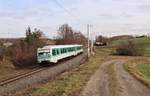 Die Erzgebirgsbahn hat sich für einige Zeit den 628 673/486 der Westfrankenbahn ausgeliehen.