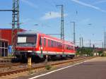 Am 14.07.07 setzt VT 628 344-4 als RegionalExpress von Ulm HBF nach Ellwangen nach einem kurzen Aufenthalt im Aalener Bahnhof auf Gleis 3 seine Reise nach Ellwangen fort.
