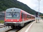 Br.928 101-5 beim Rangieren im Bahnhof Immenstadt(Allgu). Er fuhr anschlieend von Immenstadt(Allgu) nach Oberstdorf. Aufgenommen am 30.Juli 2007