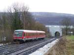 Ein 628er aus Ulm Hbf nach Ellwangen, verlsst den Bahnhof Oberkochen.