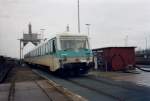 Die Triebwagen zwischen Bergen/Rgen und Lauterbach Mole kammen und kommen zum Tanken in die Einsatzstelle Mukran.Hier war es noch der DB-Triebwagen 628 639 der im Mrz 1999 in der Einsatzstelle