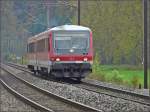 Wegen Bauarbeiten auf der Nordstrecke, wurde der Planverkehr am 26.10.08 mit Dieselpower ausgefhrt. Kurz vor Colmar-Berg fhrt der DB Triebzug 628/928 491-3 auf dem  falschen Gleis  in Richtung Ettelbrck. (Jeanny)