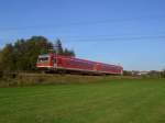 Ein 628 am 18.10.2008 unterwegs auf der Rottalbahn bei Pfarrkirchen. 