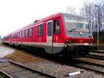 628-678 Stadt-Alttting  mit einer etwas eigenwilligen  Zugzielanzeige  , am Gleisstutzen Ried i.I.; 090323