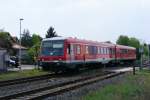 628 579 ist am 24.04.09 als RE 25313 nach Fulda im Einsatz und fhrt gerade in Groen-Buseck ein.