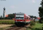 628 612-4 als RB 27158 (Burghausen(Oberbay)-Mhldorf(Oberbay)) bei 	Heiligenstatt 28.8.09