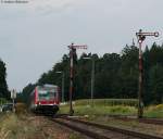 628 628-0 als RB 27163 (Mhldorf(Oberbay)-Burghausen(Oberbay)) in Tssling 28.8.09