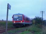 Es war am Abend des 4.10.2010 schon recht finster, als dieser 628 durch den herbstlichen Frankenwald Richtung Naila fuhr. Bei Selbitz.