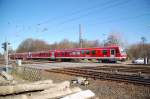 Zwei 628/928ziger Triebwagen verlassen Grevenbroich in Richtung Neuss am Nachmittag des Rosenmontag den 7.3.2011.