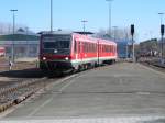 8.3.2011 14:03 DB AG Baureihe 628 402 als RB aus Selb Stadt bei der Einfahrt in Hof (Saale) Hbf.