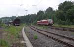 628 419 ist am 11. Juni 2011 als RB nach Bad Rodach am Coburger Gbf unterwegs.