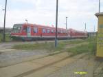 Ein Zug der BR628 in Pretzsch (Elbe)