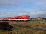 Der 628 585 als RB nach Burghausen am 27.12.2011 unterwegs bei Alttting.