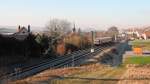 Ein 928er Triebzug der Westfrankenbahn, 928 269, auf der Hohenlohebahn Richtung Crailsheim unterwegs nahe Obersulm-Sülzbach am 15.01.2012